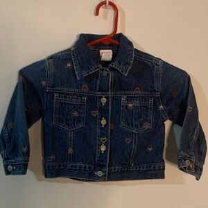 Children's Denim Jacket with Heart Accents
